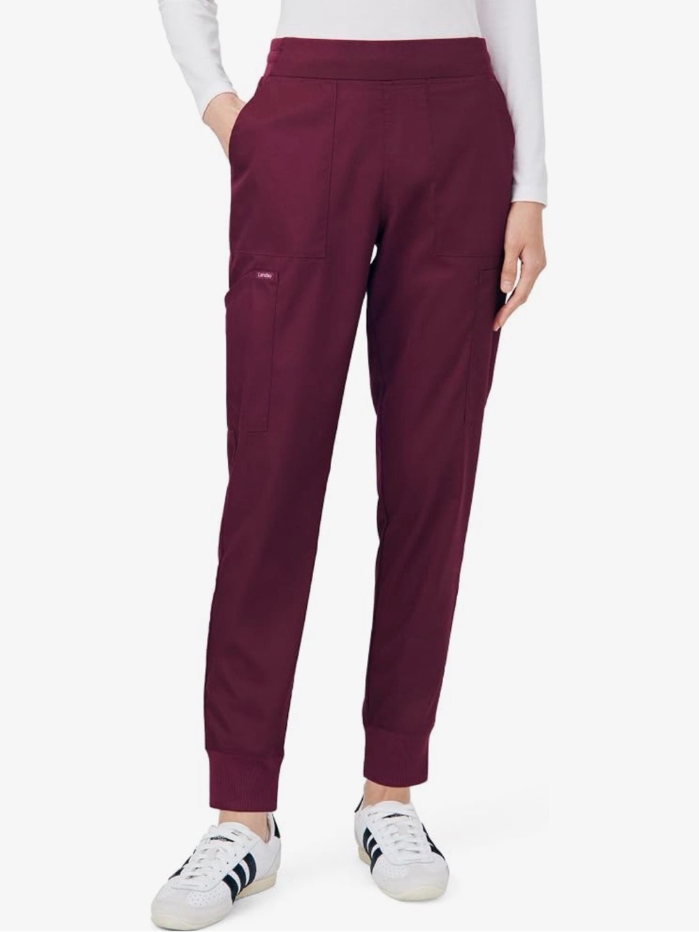 Landau Proflex Modern Fit Comfort Stretch Scrub Pants Wine Red 4-Pocket Size 5XL